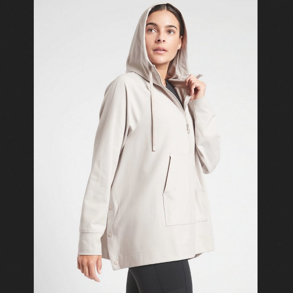 ATHLETA ABALONE GRAY GLACIER HANDKERCHIEF PONCHO